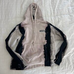 Comfy Obey Black and White Tie dye Hoodie